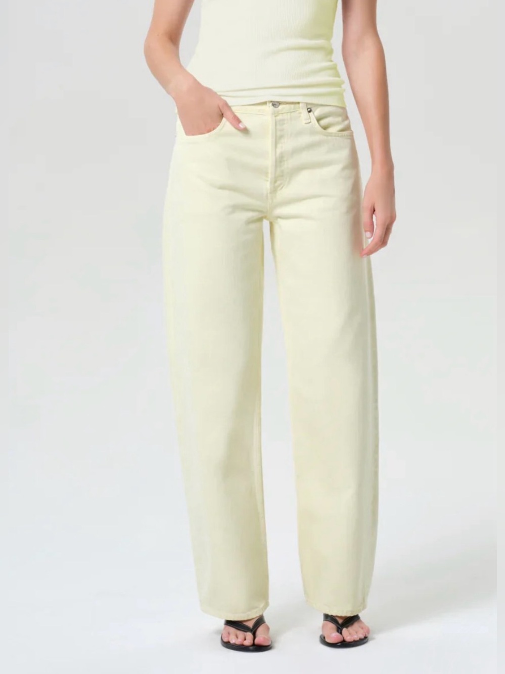 AGOLDE ARC JEAN 32” IN LEMON ZEST